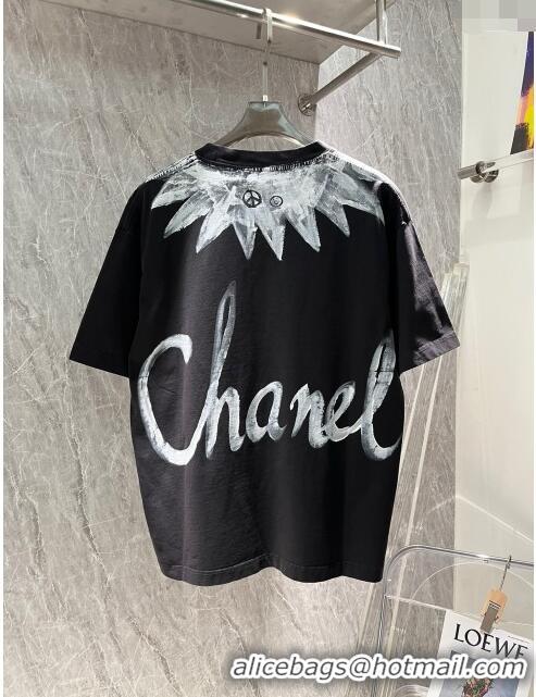 Cheapest Chanel Cotton T-shirt CH72603 Black 2024 (For Men)