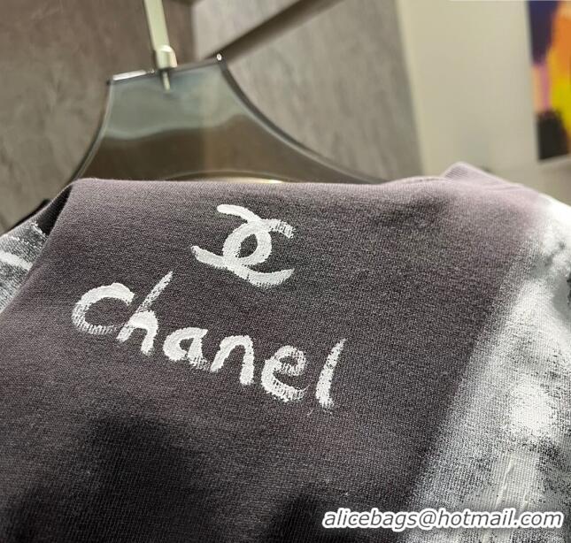 Cheapest Chanel Cotton T-shirt CH72603 Black 2024 (For Men)