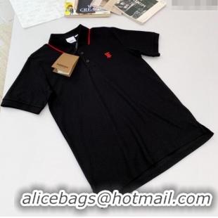 Top Quality Burberry Cotton Polo T-shirt B72605 Black 2024 (For Men)