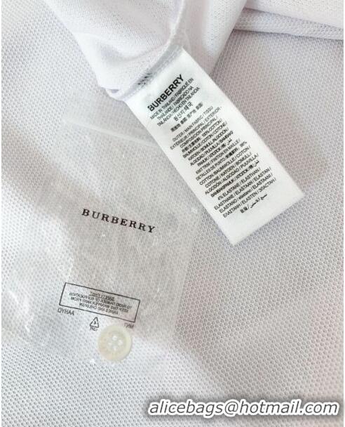 ​Low Cost Burberry Cotton Polo T-shirt B72606 White 2024 (For Men)