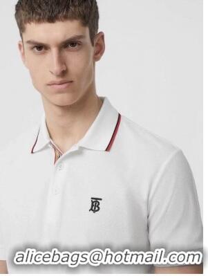 ​Low Cost Burberry Cotton Polo T-shirt B72606 White 2024 (For Men)