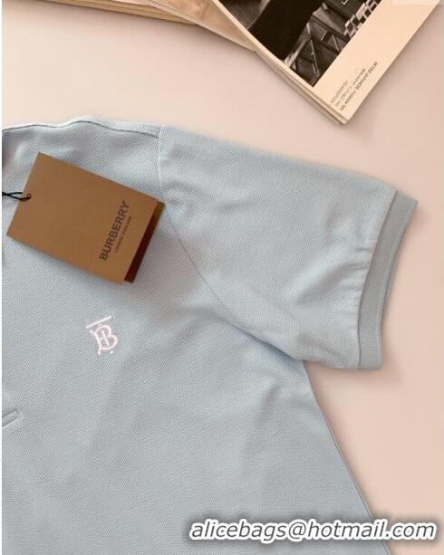 Buy Classic Burberry Cotton Polo T-shirt B72607 Blue 2024 (For Men)