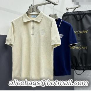 Buy Inexpensive Prada Knit Polo T-shirt P72617 Beige 2024 (For Men)