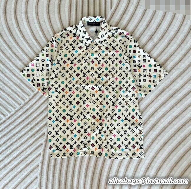 Famous Brand Louis Vuitton Monogram Shirt LV72624 2024 (For Men)