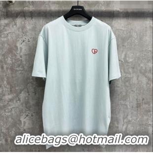 Buy Fashionable Dior Cotton T-shirt D72621 Pale Blue 2024 (For Men)