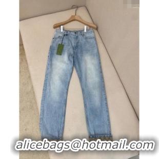 Well Crafted Gucci GG & Denim Jeans G72629 Beige/Blue 2024 (For Men)