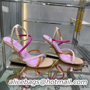 ​Top Design Fendi Women First Pink Nappa Leather High-Heeled Sandals F8479