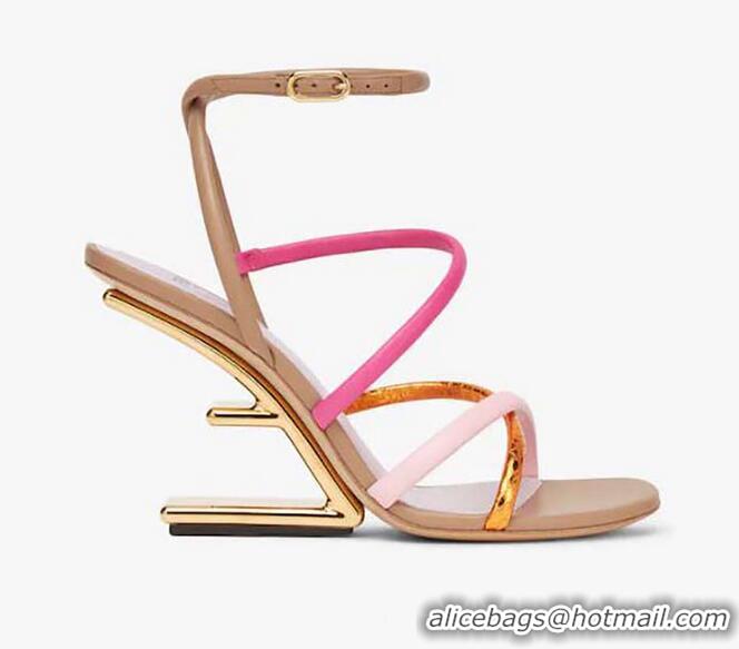 ​Top Design Fendi Women First Pink Nappa Leather High-Heeled Sandals F8479