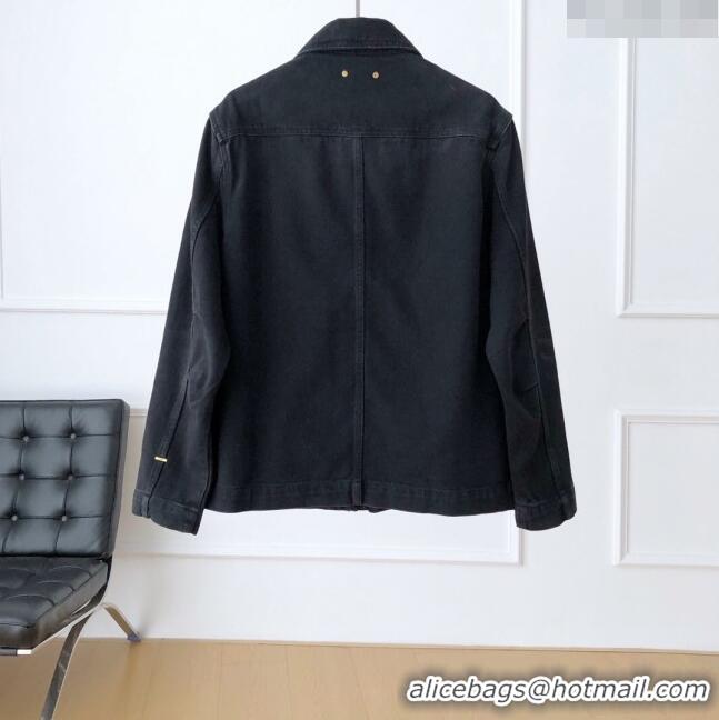 Luxury Discount Louis Vuitton Denim Jacket LV72637 Black 2024 (For Men)