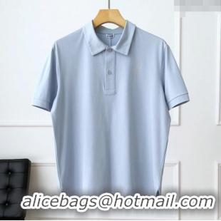 Top Quality Loewe Cotton Polo T-shirt L72638 Light Blue 2024 (For Men)