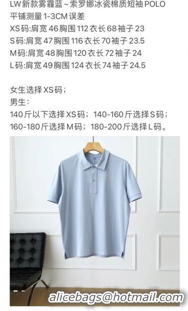 Top Quality Loewe Cotton Polo T-shirt L72638 Light Blue 2024 (For Men)