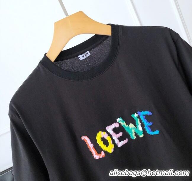 Top Grade Loewe Cotton T-shirt L72641 Black 2024 (For Men)