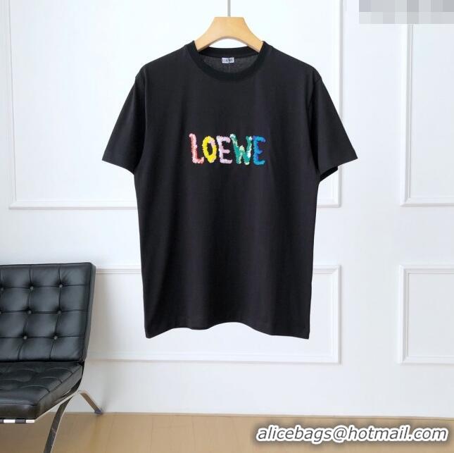 Top Grade Loewe Cotton T-shirt L72641 Black 2024 (For Men)