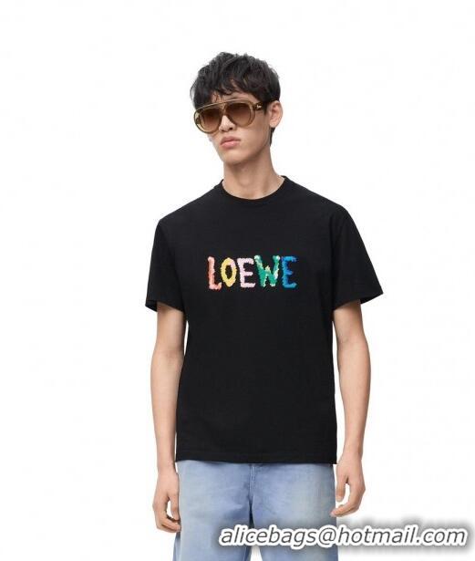 Top Grade Loewe Cotton T-shirt L72641 Black 2024 (For Men)