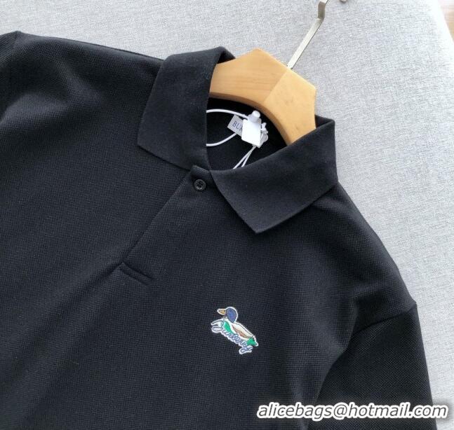 Buy Inexpensive Burberry Cotton Polo T-shirt B72639 Black 2024 (For Men)