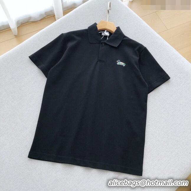 Buy Inexpensive Burberry Cotton Polo T-shirt B72639 Black 2024 (For Men)