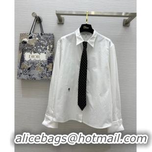 Reasonable Price Dior Shirt with Tie D8705 White 2024