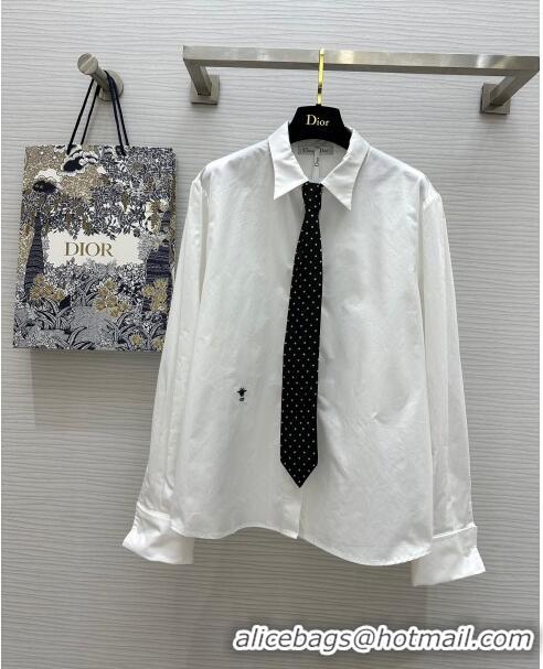 Reasonable Price Dior Shirt with Tie D8705 White 2024