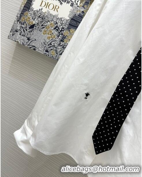 Reasonable Price Dior Shirt with Tie D8705 White 2024