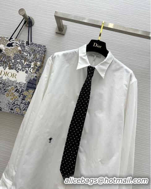 Reasonable Price Dior Shirt with Tie D8705 White 2024