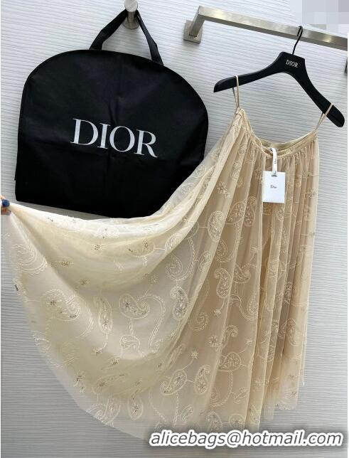 Well Crafted Dior Embroidery Skirt D8707 Beige 2024