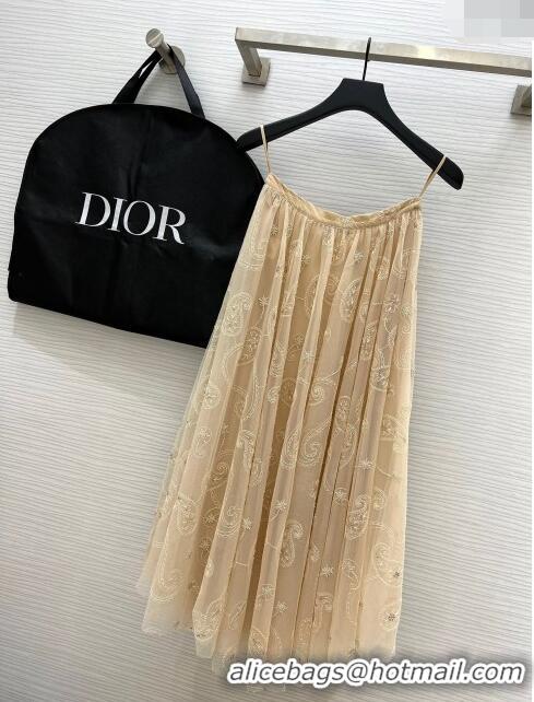 Well Crafted Dior Embroidery Skirt D8707 Beige 2024