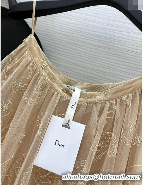 Well Crafted Dior Embroidery Skirt D8707 Beige 2024