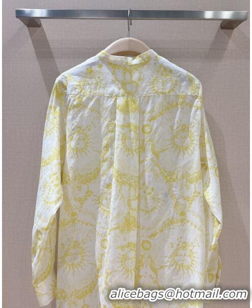 Best Price Dior Cotton Shirt D8708 Yellow 2024