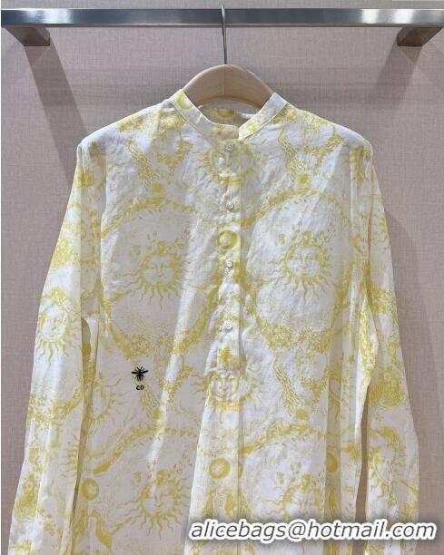 Best Price Dior Cotton Shirt D8708 Yellow 2024