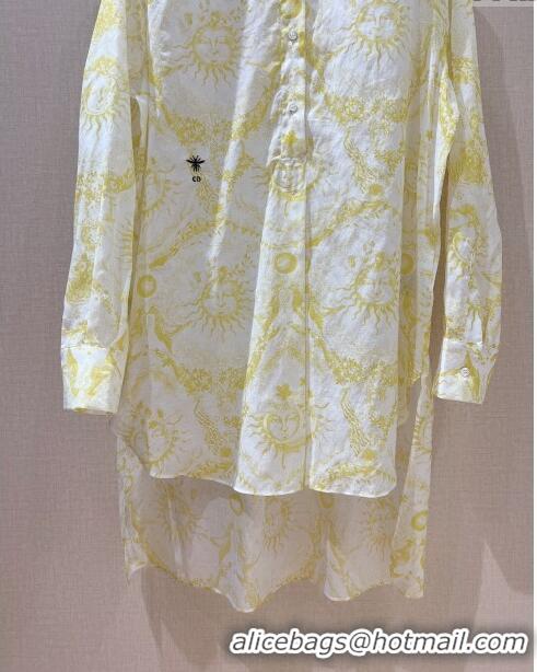 Best Price Dior Cotton Shirt D8708 Yellow 2024