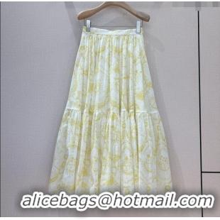 Big Discount Dior Cotton Skirt D8709 Yellow 2024