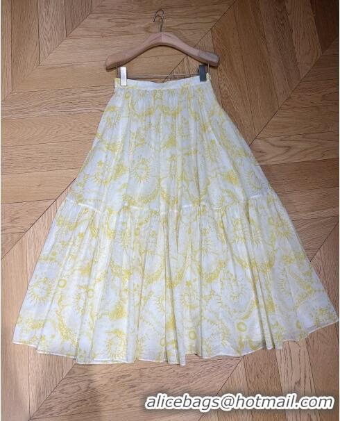 Big Discount Dior Cotton Skirt D8709 Yellow 2024