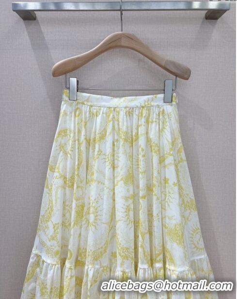 Big Discount Dior Cotton Skirt D8709 Yellow 2024