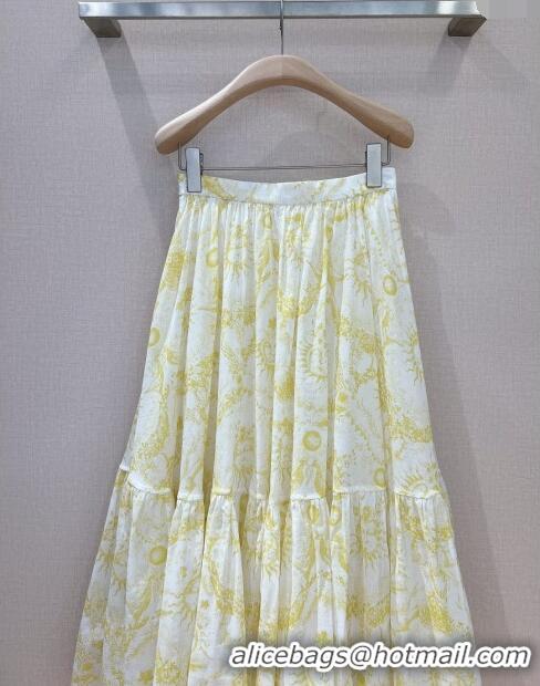 Big Discount Dior Cotton Skirt D8709 Yellow 2024