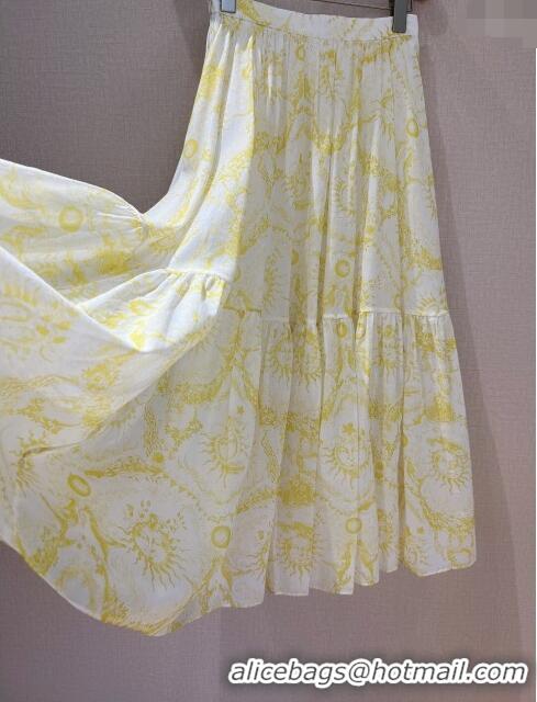 Big Discount Dior Cotton Skirt D8709 Yellow 2024