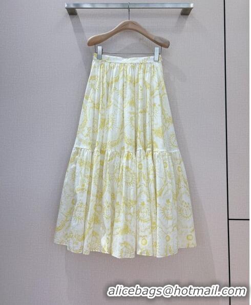 Big Discount Dior Cotton Skirt D8709 Yellow 2024