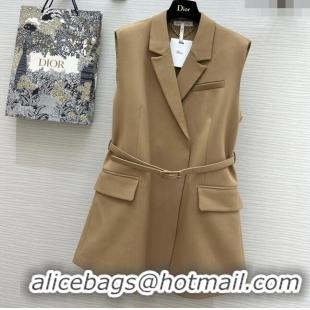 Market Sells Dior Vest with Belt D8710 Brown 2024