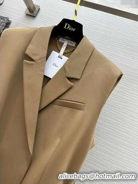 Market Sells Dior Vest with Belt D8710 Brown 2024