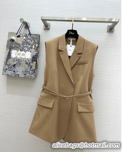 Market Sells Dior Vest with Belt D8710 Brown 2024