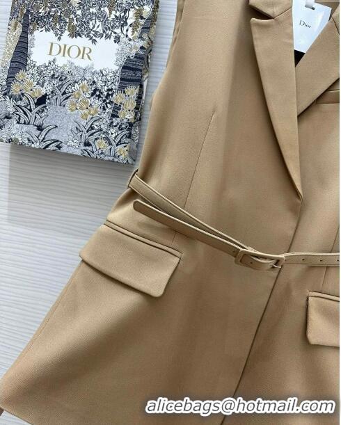 Market Sells Dior Vest with Belt D8710 Brown 2024