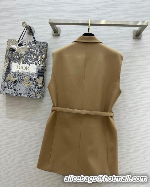 Market Sells Dior Vest with Belt D8710 Brown 2024