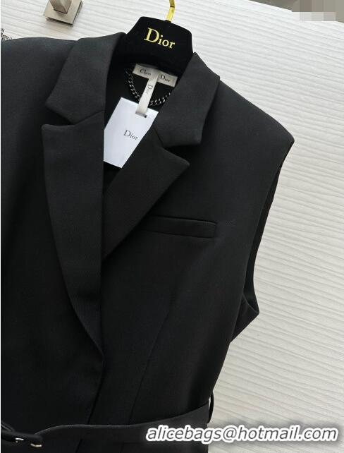 Luxurious Cheap Dior Vest with Belt D8711 Black 2024