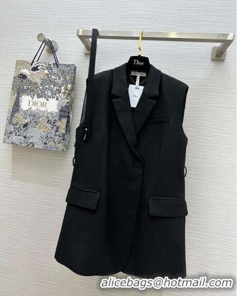 Luxurious Cheap Dior Vest with Belt D8711 Black 2024