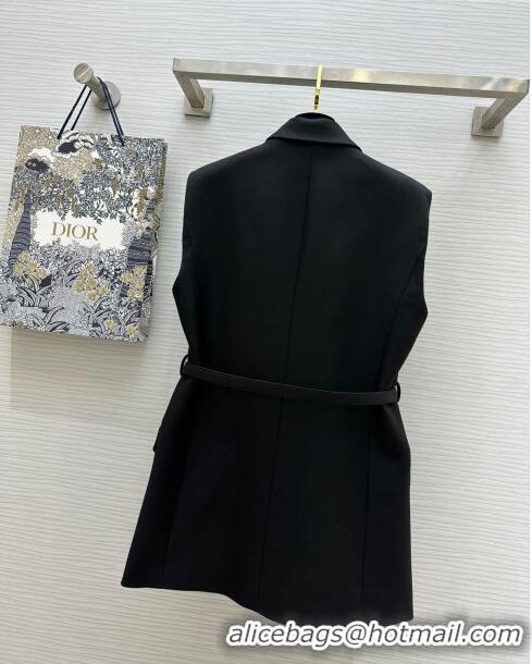 Luxurious Cheap Dior Vest with Belt D8711 Black 2024