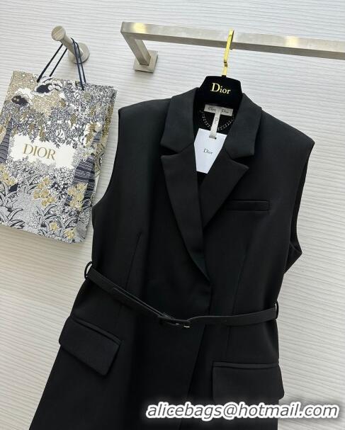 Luxurious Cheap Dior Vest with Belt D8711 Black 2024