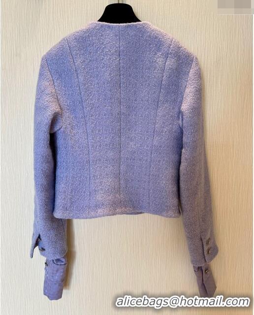 Buy Discount Chanel Tweed Jacket CH8717 Purple 2024