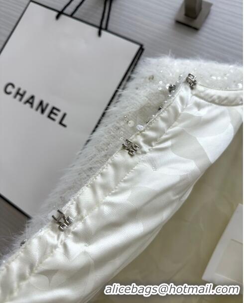 Well Crafted Chanel Ostrich Feather Jacket CH8718 White 2024