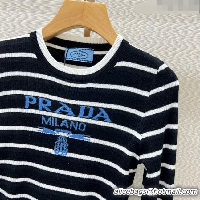 Good Looking Prada Knit Sweater D8719 Black 2024