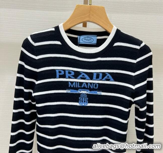 Good Looking Prada Knit Sweater D8719 Black 2024