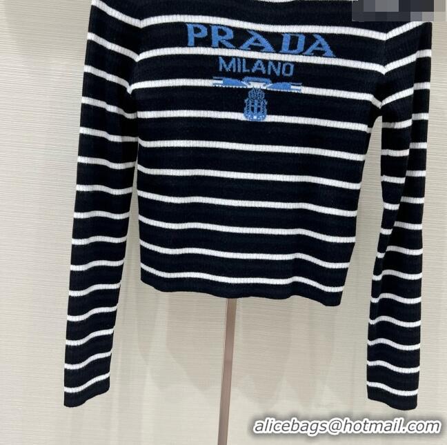 Good Looking Prada Knit Sweater D8719 Black 2024